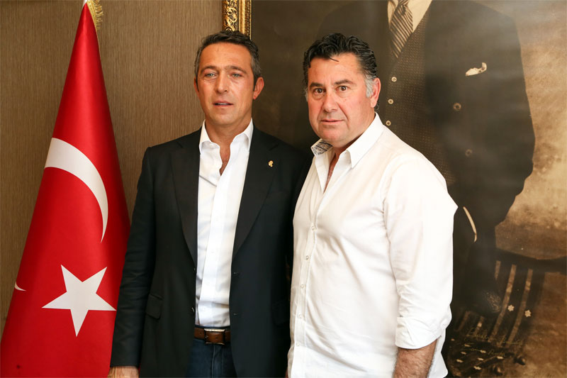 Koç Holding Yönetim Kurulu Başkan Vekili ve Fenerbahçe Spor Kulübü Başkan Adayı Ali Koç, Bodrum Belediye Başkanı Mehmet Kocadon