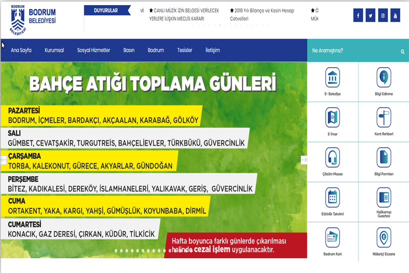 Bodrum Belediyesi internet sitesi 2