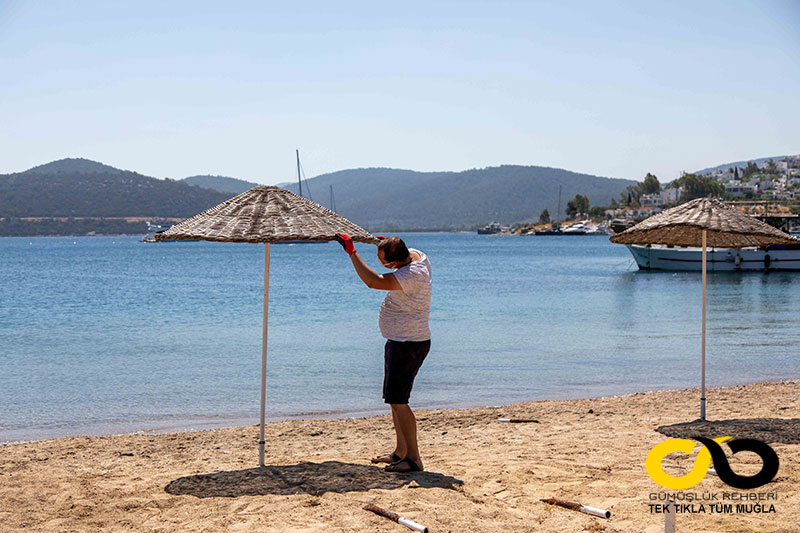 Bodrum halk plajları sezona hazırlanıyor 2