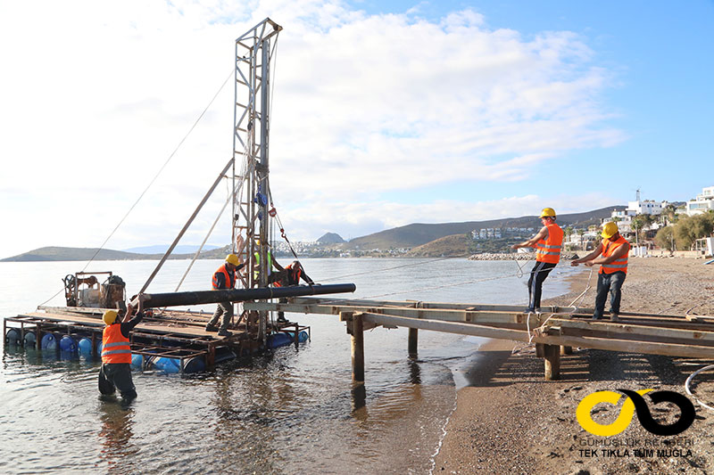 Illegal piers being demolished in Bodrum