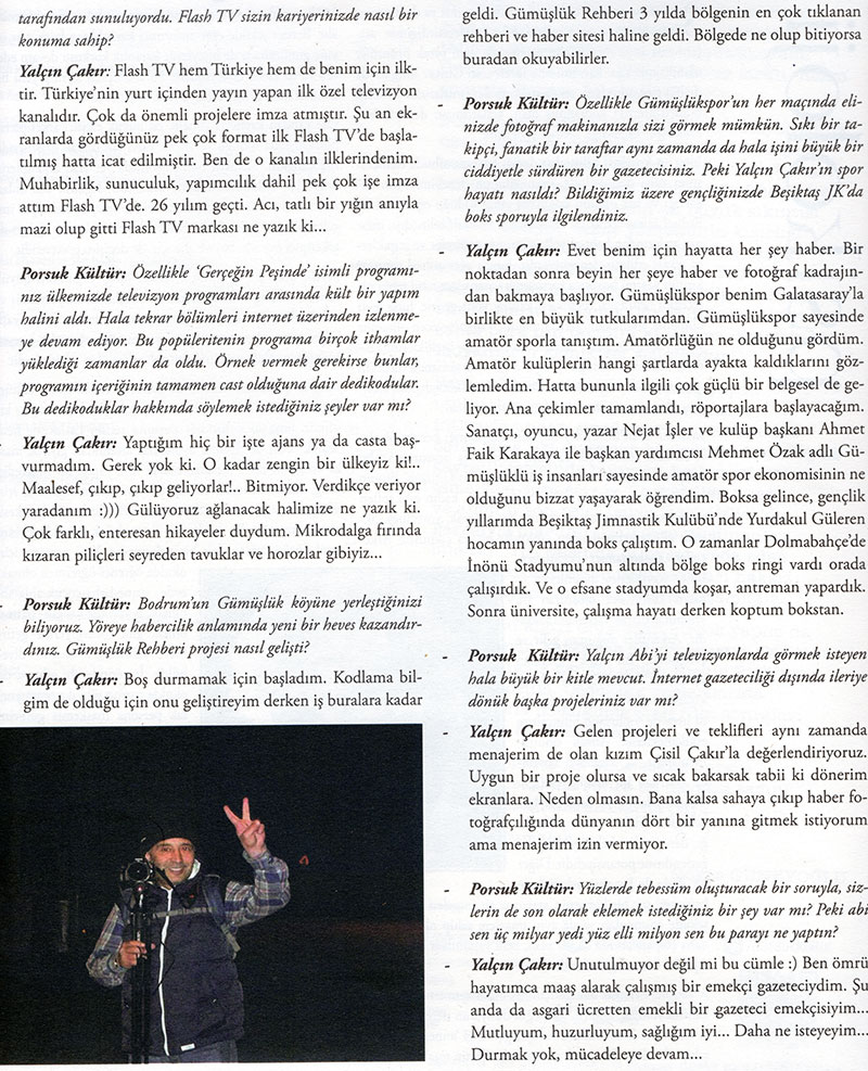 Porsuk Kültür Yalçın Çakır röportajı tam sayfa 2
