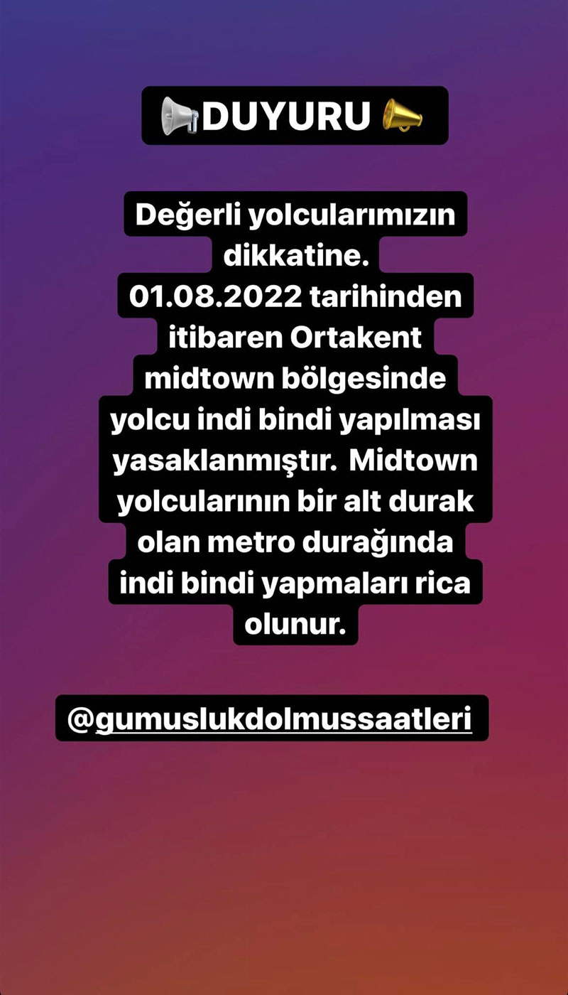 Dikkat durak değişikliği