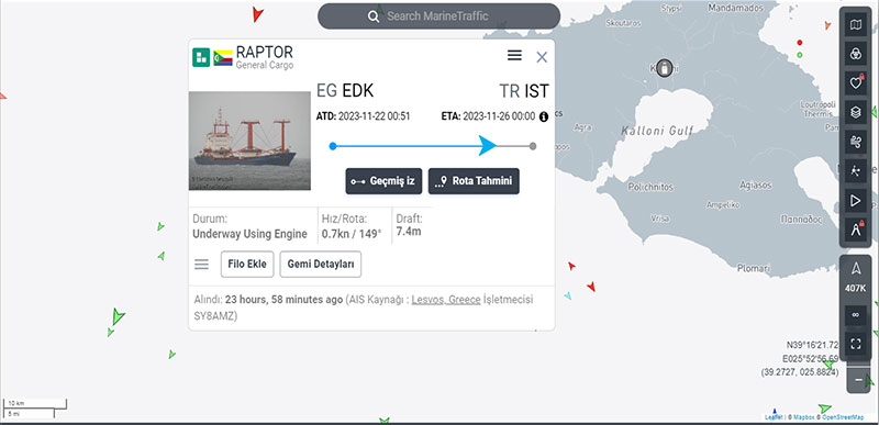 Marine Traffic harita