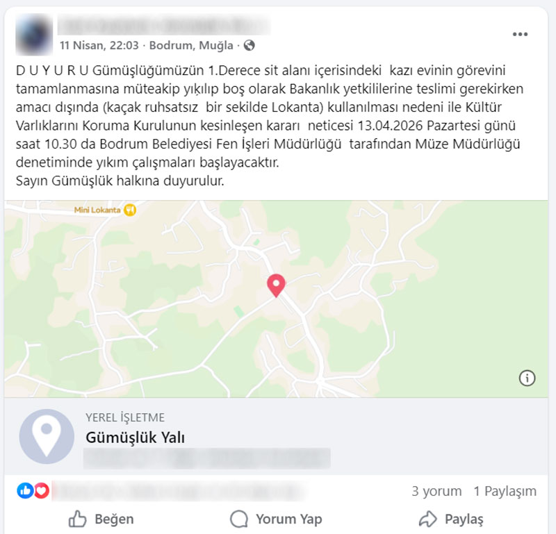 Myndos Antik Kenti kazı evi çağrısı Nisan 2026 1