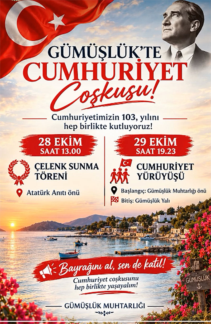 29 EKim Cumhuriyet Bayarmı Gümüşlük afişi
