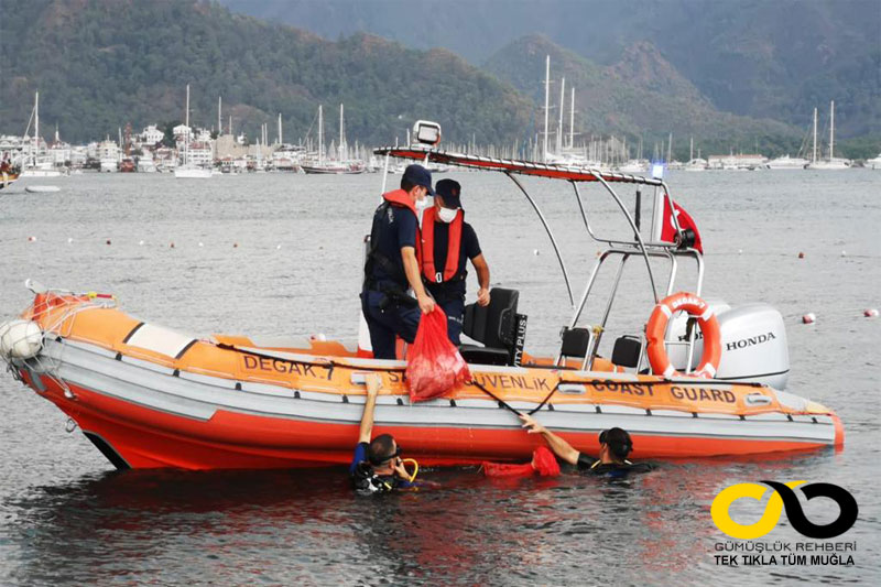 Marmaris Körfezinde dip temizliği yapıldı