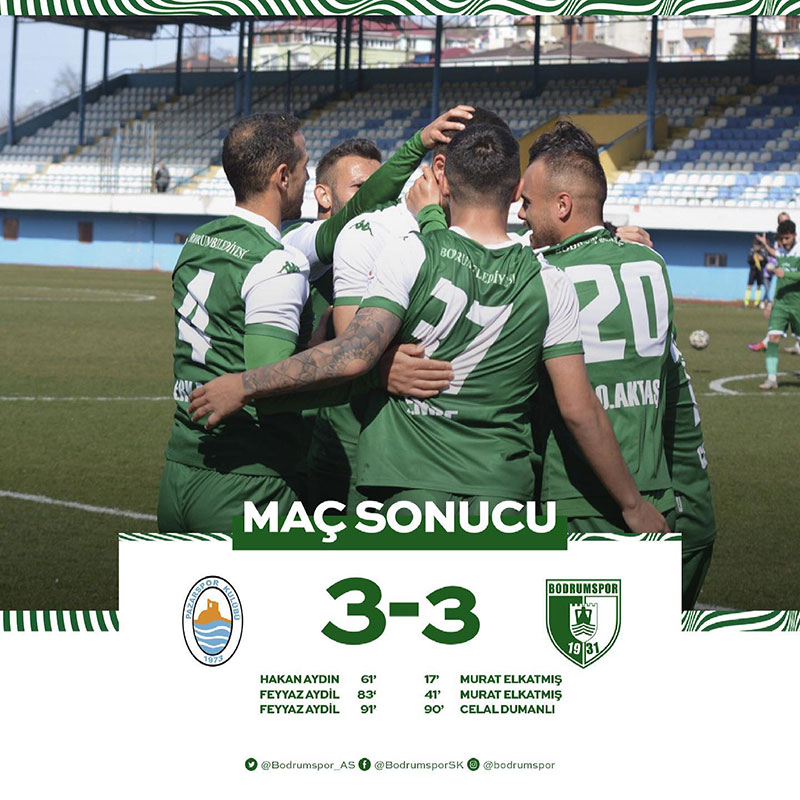 Pazarspor 3 - 3 Bodrumspor