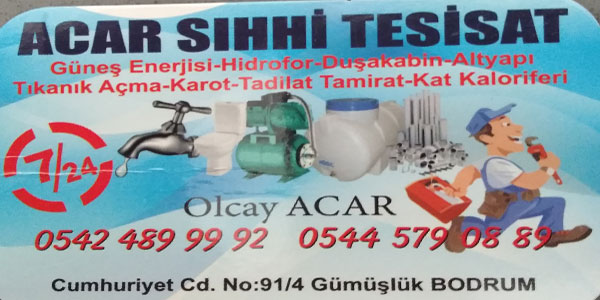 Gümüşlük Tesisat; Gümüşlük sıhhi tesisat