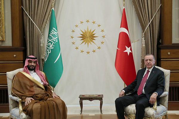 Cumhurbaşkanı Erdoğan ve Suudi Arabistan Veliaht Prensi Muhammed bin Selman, 22 Haziran 2022