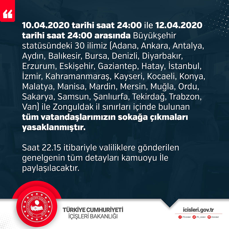 31 kentte sokağa çıkma yasağı ilan edildi