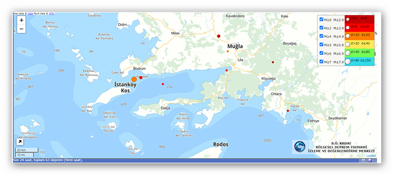 Datça açıklarında deprem