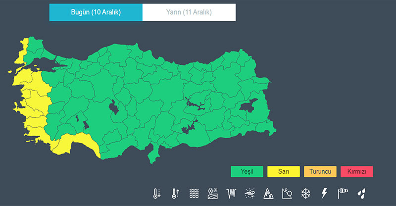 MUĞLA DİKKAT fırtına, sağanak yağmur ve sel uyarısı 10 Aralık 2020 3