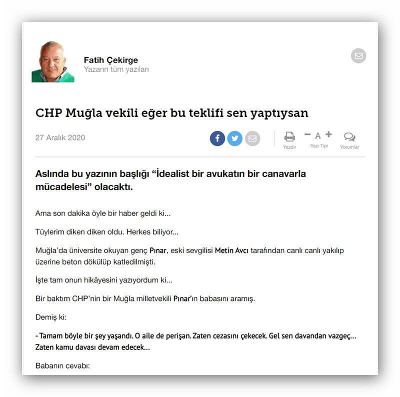 Fatik Çekirge 27.12.2020 tarihli köşe yazısı 1