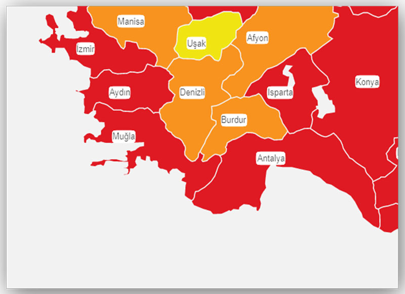 29 Mart 2021 Türkiye Koronavirüs risk haritası 2