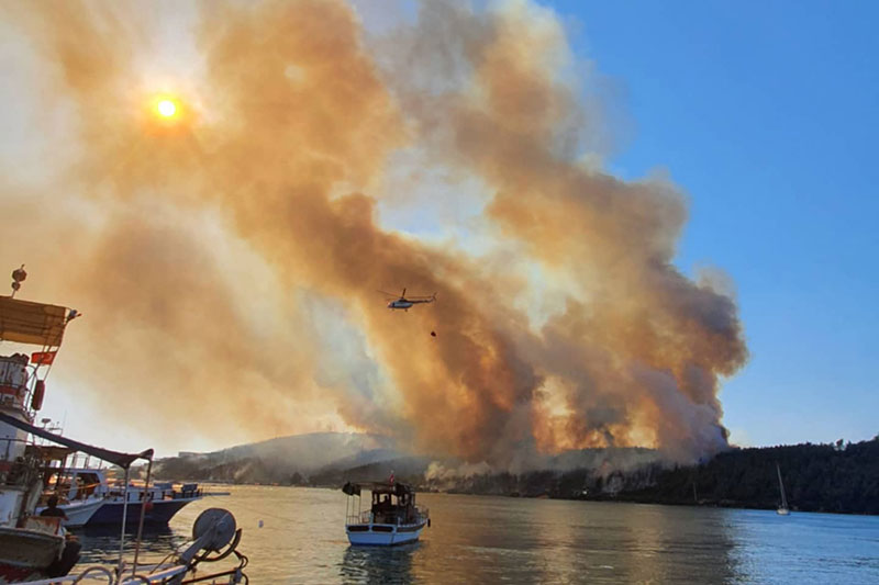 Bodrum, Güvercinlik orman yangını, 29 Temmuz 2021 - GHA