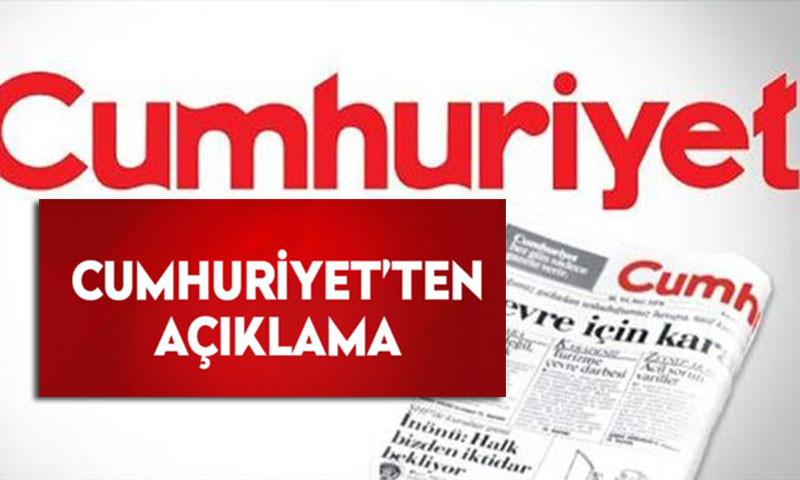 Cumhuriyet Gazetesi'nden açıklama, 06 Aralık 2021