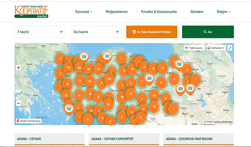 Tarım Kredi Kooperatifi mağaza nasıl bulunur?