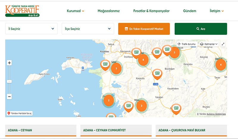 Tarım Kredi Kooperatifi mağaza nasıl bulunur? 2