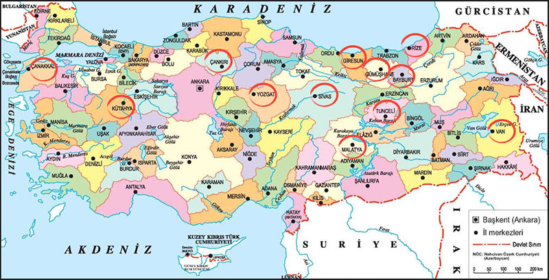 Koronavirüs sebebiyle karantina uygulanan yerler / Grafik: GHA