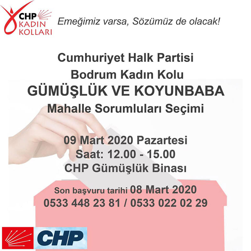 CHP'de kadın kolları mahalle sorumluları seçimleri sürüyor