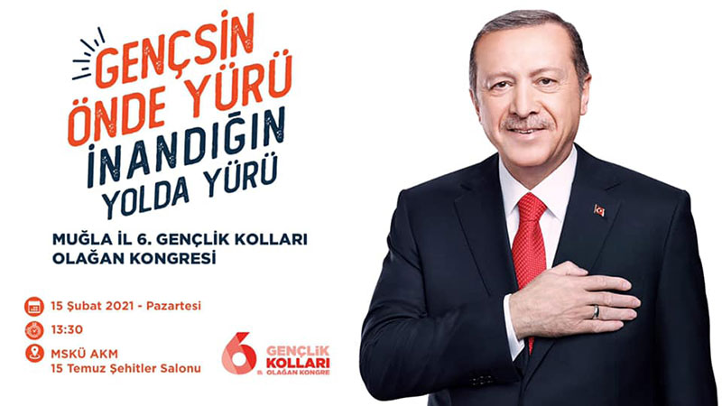 AK Parti Muğla İl Gençlik Kolları 6. olağan kongresi afişi, Şubat 2021