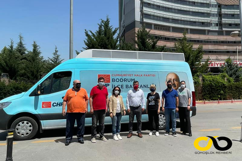 CHP genel merkezinden CHP' Bodrum2a minibüs